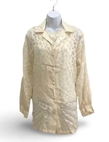 Vintage Starry Nites 2 pc Blouse Set White Size 8