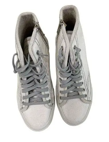 P448 Sally High Top Sneakers Cream With Snakeprint Size 38