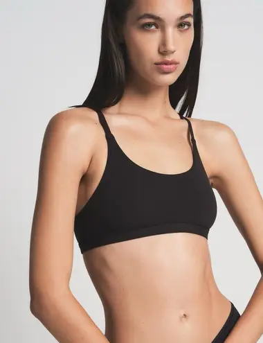 SKIMS Fits Everybody Racerback Bralette Onyx Size Small