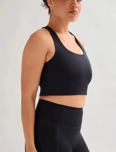 Girlfriend Collective Paloma Racerback Bra in Black, Size Small