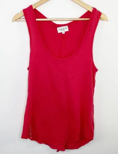 Feel the Piece Terre Jacobs Red Scoop Neck Tank Top Womens Size Medium/Large M/L