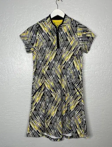 Bermuda  Sands Women S Yellow Black White Golf Dress Short Sleeve 1/4 Zip Pockets