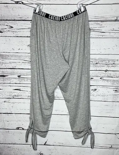 Cacique Sleep by Size 14/16 Gray Side Tie Leg Crop Lounge Sweatpants