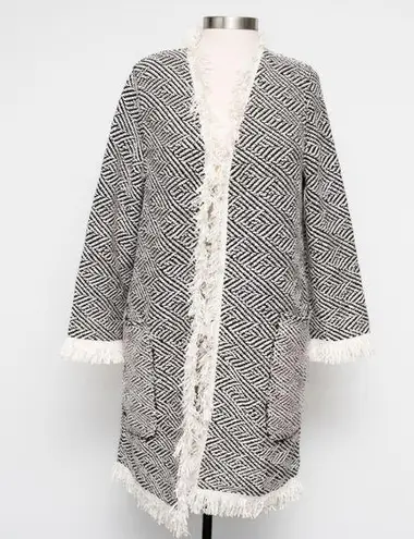 Bruno Manetti. Giacca Open Duster Blazer. Black Size XL