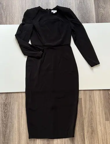 NWOT Sergio Hudson x Target Strong Shoulder Body con Black Midi Dress XS