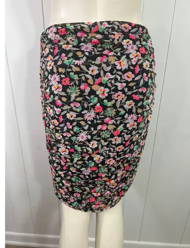 AFRM Los Angeles Desani Ruched Skirt in Noir Ditsy, size XL, NWOT! Black