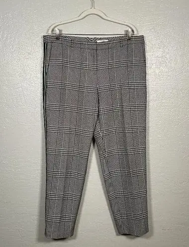 Hugo Boss Women 12 Black White Houndstooth Torominala Glen Plaid Ankle Trousers