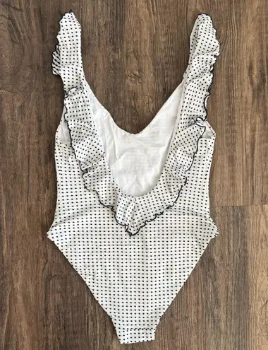 Eberjay Eberjey Loreta Coastal Dot Ruffle One Piece Swimsuit M