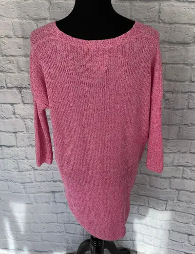 EXPRESS new with tags batwing plunging vneck knit sweater marble pink white M