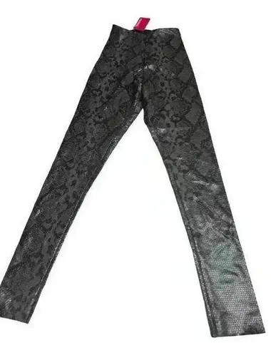 Commando Reptile Embossed Faux Leather Leggings In Gray Snake Skin Size Small