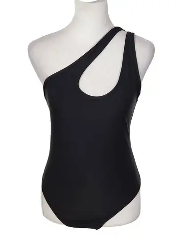 We Wore What Black Asymmetrical Bodysuit NWT Size Small Revolve Black Bodysuit