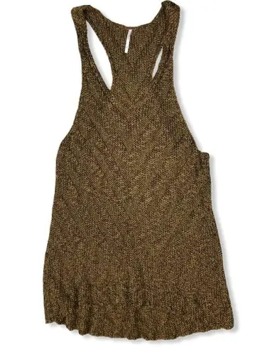 Free People  Brown Chevron Sweater Knit Tank Top size XS