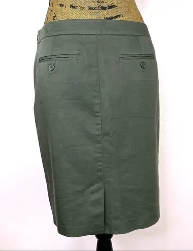 New York & Co. Stretch Twill Khaki Pencil Skirt Olive 6