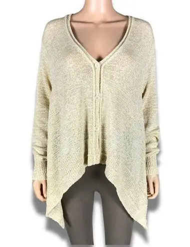 WD.NY Gold Metallic Asymmetrical Cardigan NWT MEDIUM