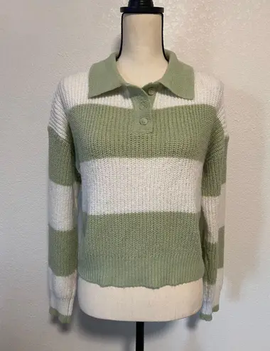 it's our time It`s Our Time Open Knit Pullover Sweater Striped Women’s Size M