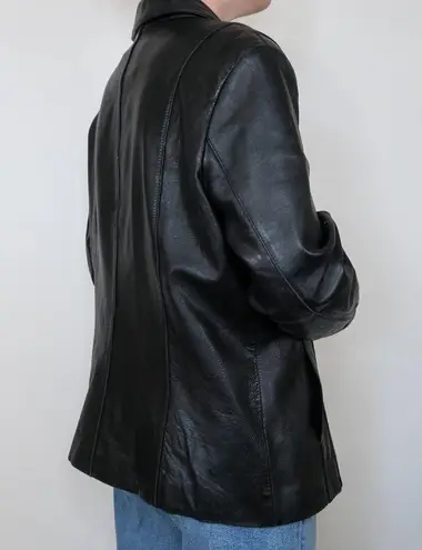 Vintage 90s Fourteen Zero Black Leather Jacket Size L