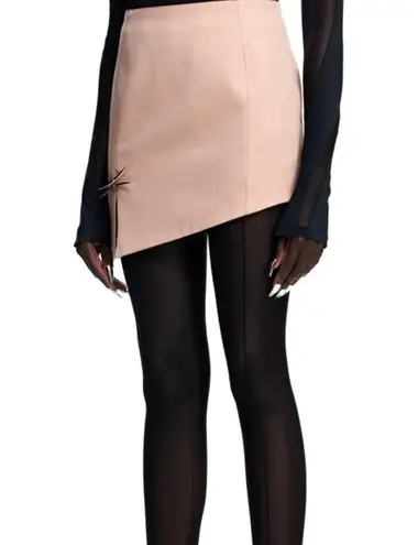 NWT H&M x MUGLER wool mini skirt antique pink Size 0