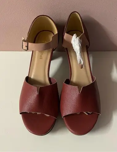 JoliMall Pink/Reddish-Brown/Brown ColorBlock Soft Faux Leather Heel NWOB Sz 8