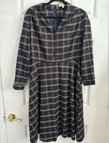 Unique Vintage Timeless from  NWOT 1950s Helena’s plaid swing dress size 12