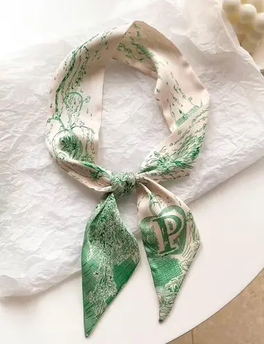 Initial / Letter P Thin Purse Scarf / Hairband / Scarf