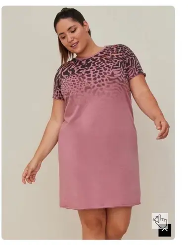 Torrid Lovesick Pink Cheetah T Shirt Dress 