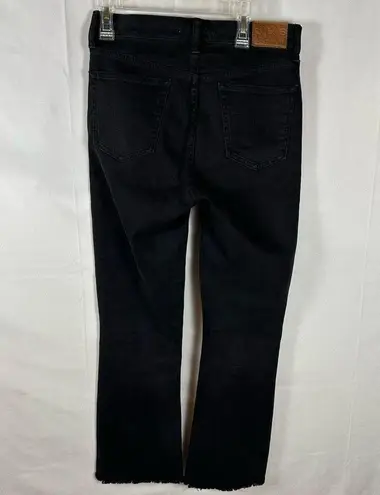 Johnny Was The Cropped Baby Boot Mid Ride Slim Fit Black Frayed Hem Jeans 25