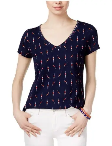 Maison Jules NWT Womens Swimmer Swimming Swim Slim Fit V Neck Tee Shirt - Sz XS