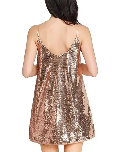 Champagne Sequin Slip On Sweetheart Dress Gold