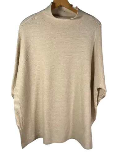 Kerisma Women's Beige Mock Neck Dolman Sleeve Knit Sweater One Size Poncho