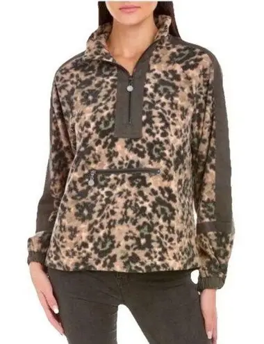 Johnny Was Calme Half Zip Soft Fleece Pullover Women’s Brown & Black Size Medium