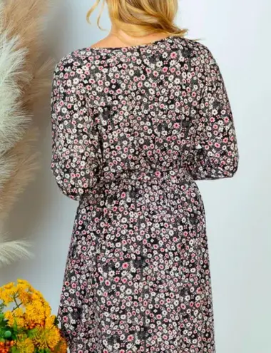 White Birch Multicolor Floral Long Sleeve Dress