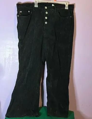 c'est toi C’EST Toi Black Corduroy Front Button Jeans Size XXXL