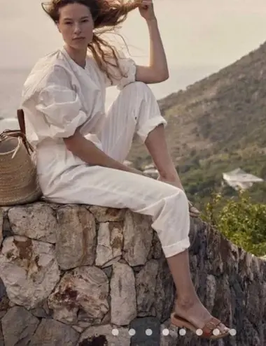 💕DOEN💕 Louvre Pant ~ High Waisted Pleated Ankle Pants Salt White 8 NWT