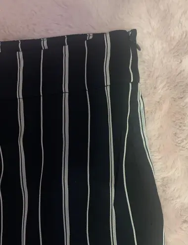 Nine West black striped flare pants