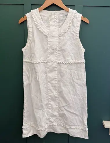 See By Chloe White Sleeveless Linen Flax Dress Nautical A Line