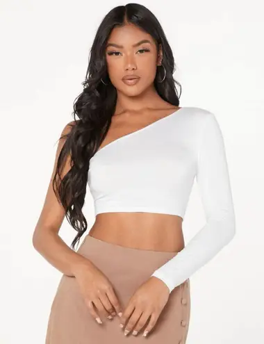 SheIn Pink One Shoulder Crop Top