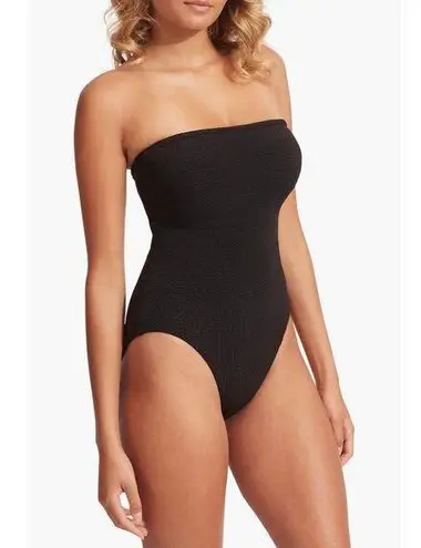 Seafolly Sea Dive DD Bandeau One Piece women’s swimsuit - Black size 14 (new)
