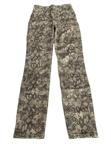 ZARA  Snake Skin Design High Rise Skinny Jeans Taupe Size 2