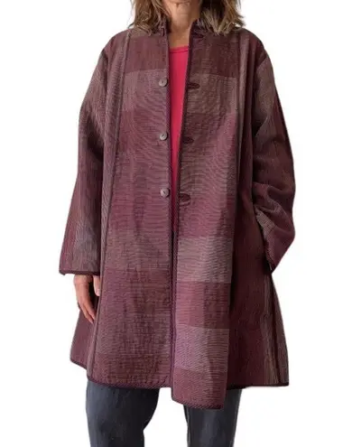 REVERSIBLE Coat Lightweight Nehru Collar Maroon Wine Color LAGENLOOK Fits M