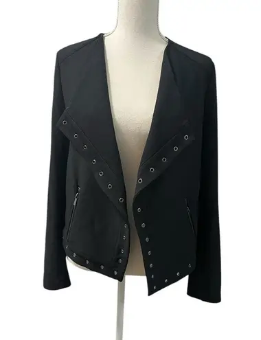 Lysse NWT Black Moto Open Jacket Grommet Waist Length Oversized Small