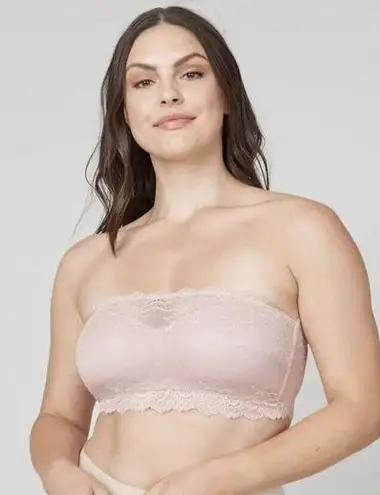 Spanx  Undie-tectable Better Bandeau Lace Bra Size Large L Crema Blush NEW