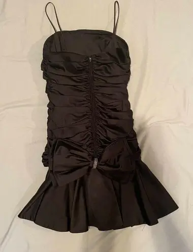 VTG 80’s Lillie Rubin 8 10 Formal Dress Gown Detachable Skirt Black Satin Party