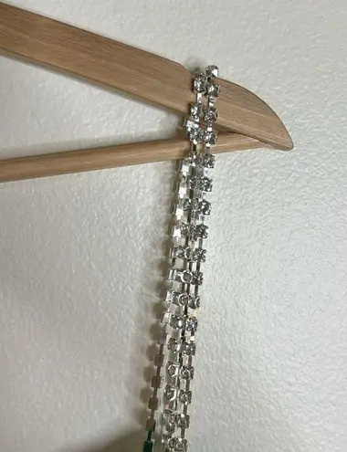 Mac Duggal Ieena for emerald green square neck line long gown dress size 4