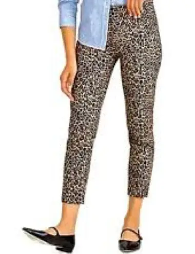 J.Crew  Leopard -print Winnie pant in stretch cotton capris  Size 10 H684 NWT