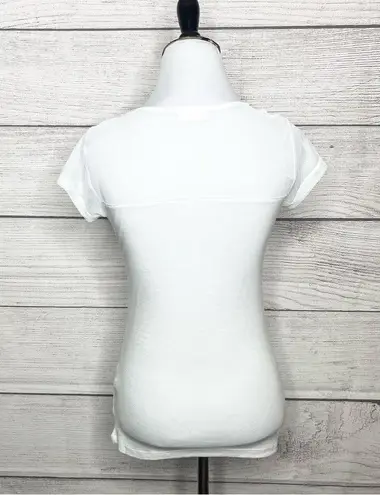 Glitz  Y2K White Semi Sheer Zipper Pocket Top Size Small