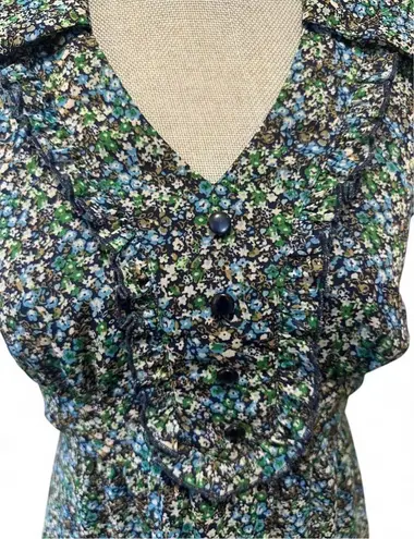 Route 66 Size 7/8 (small) vintage 1990s era ruffled v-neck cap sleeve empire waist knee length dress