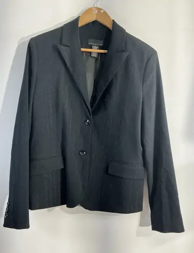 Attention Womans Size 10 Black Metallic Stripes 2 Button Blazer