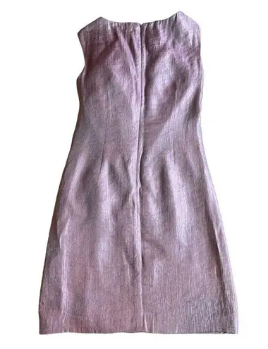 Suzi Chin for Maggy Boutique Purple Sheath Dress Shimmer Sleeveless Ruffle Small
