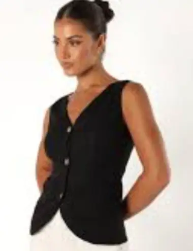 Petal and Pup Lola Linen Vest - Black Size XS $79