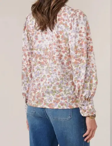 Democracy Long Cuffed Sleeve V-Neck Abstract Wisteria Multi Printed Knit XL